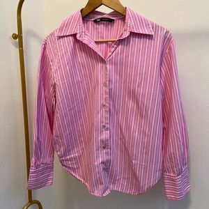Zara pink strip blouse shirt